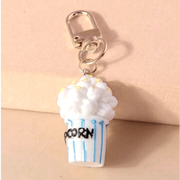 🆕️Boutique Resin Popcorn and Metal Sun/Moon Sneaker Keychain/ Purse Charm - Picture 1 of 5
